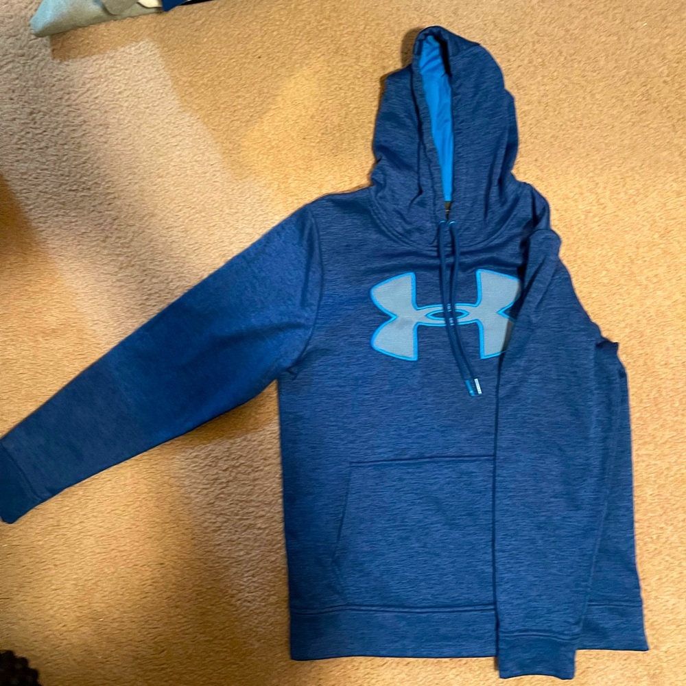 Under Armour Mens ColdGear Reactor Athletic Performance Hoodie - Size Small Blue